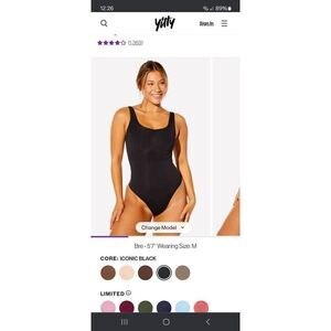 New 3X-4X Fabletics Yitty Iconic Black Nearly Naked Shaping Thong Bodysuit NWOT